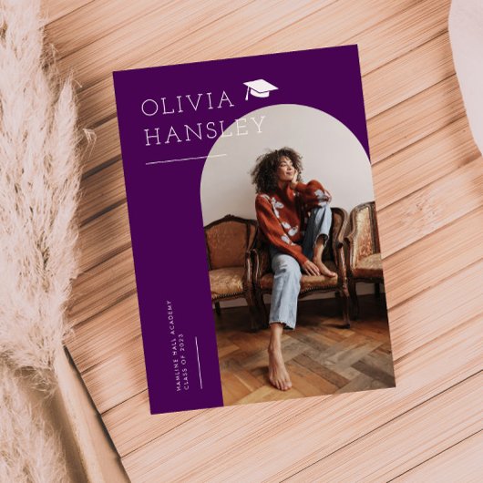 Nom du diplômé Violet Arch Faire-part de diplôme