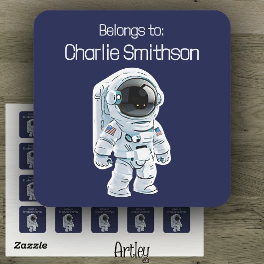 Nom du Étiquette de l'astronaute américain