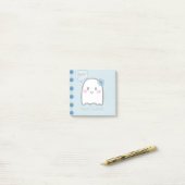 Nom du fantôme mignon Aquarelle Bleu Post-it Notes (Sur un bureau)