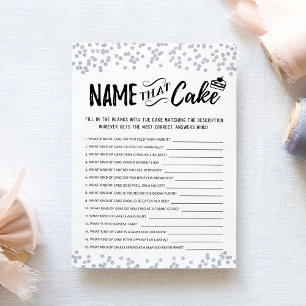 Nom du gâteau avec la carte de jeu Réponses