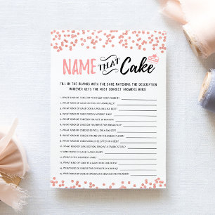 Nom du gâteau avec la carte de jeu Réponses