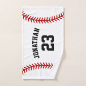 Nom du joueur de baseball personnalisé Blanc (Serviette à main)