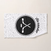 Nom du joueur de hockey sur glace Personnalisé (Serviette à main)
