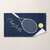 Nom du joueur de script élégant Club de tennis (Serviette à main)