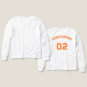 Nom du joueur Jersey Nombre de garçons White Long (Motif Recto et Verso)