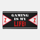 Nom du joueur Monogramme rouge noir géométrique (Recto)