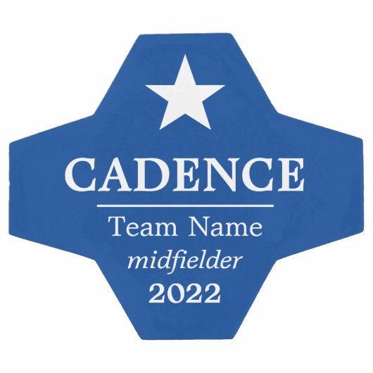 Nom du joueur ou de l'entraîneur et balle de socce (Plat)