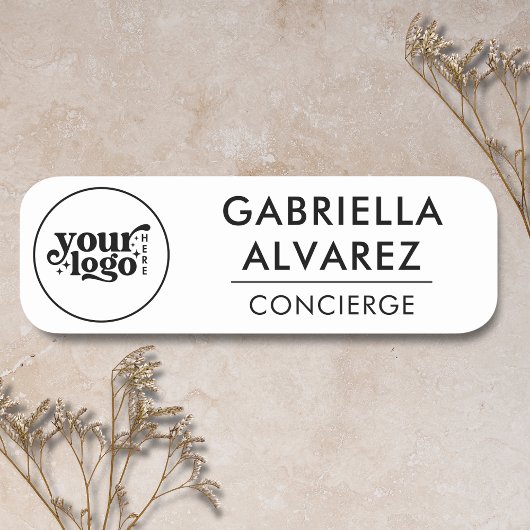 Nom du logo de l'entreprise Étiquette Insigne pers