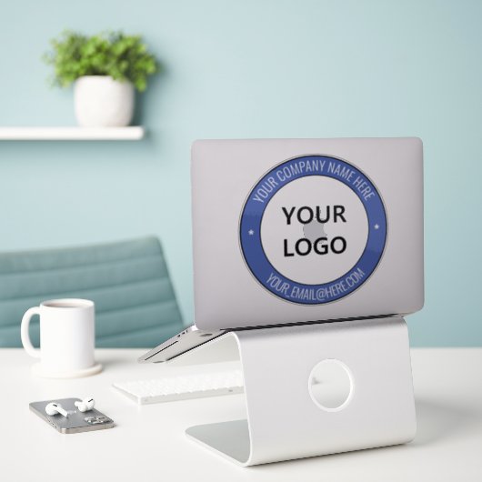 Nom du logo de votre entreprise Courriel Sticker p (Ordinateur portable sur le bureau)