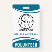 Nom du logo personnalisé Badge d'ID du bénévole pr (Devant)