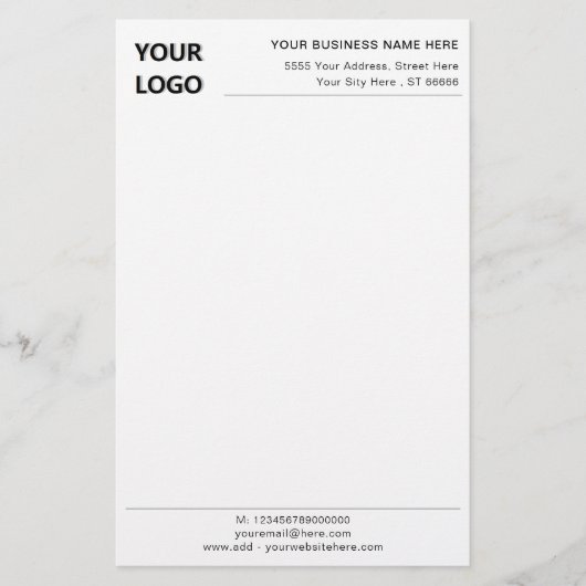 Nom du logo personnalisé Papier papeterie de burea (Devant)