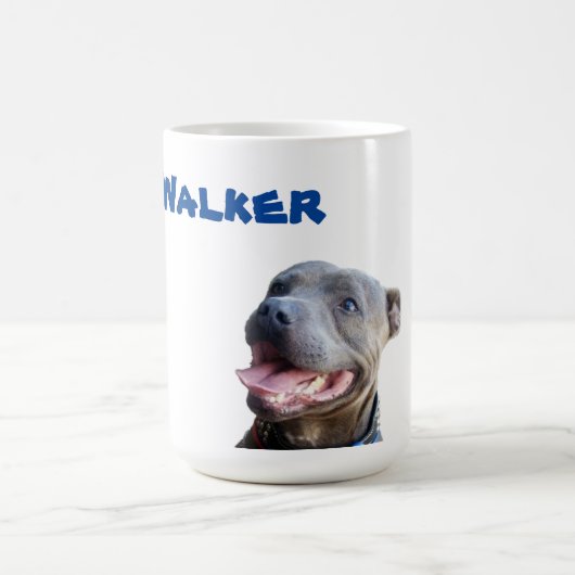Nom Du Marcheur Avec Staffy Bull Terrier, Mug De C (Centre)