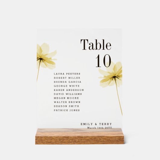 Nom du Mariage floral Numéro du tableau Frosted (Recto)