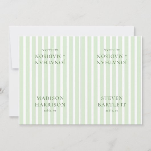 Nom du Mariage vert Carte Place do-it-yourself (Devant)