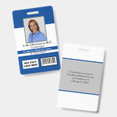 Nom du médecin Logo photo Code scanneur de badge (Avant & arrière)