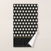 Nom du monogramme Baseball Gold Black (Serviette à main)