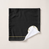 Nom du monogramme Baseball Gold Black (Gant de toilette)