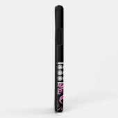 Nom du monogramme Black Pink Damask iPhone 5 Coque (Dos/Droite)