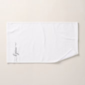 Nom du monogramme blanc noir moderne (Serviette à main)