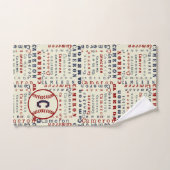 Nom du monogramme bleu marine Cadeaux pour enfants (Serviette à main)