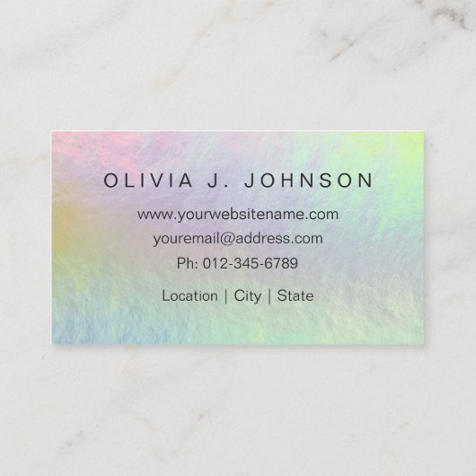 Nom du monogramme Carte de visite de pierre optiqu (Dos)