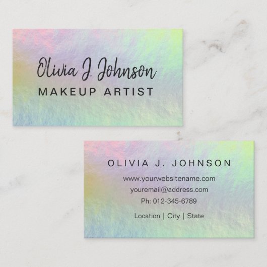 Nom du monogramme Carte de visite de pierre optiqu (Devant / Derrière)