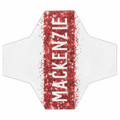 Nom du monogramme de bande rouge personnalisé (Plat)