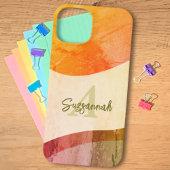 Nom du monogramme de l'aquarelle rustique Abstrait