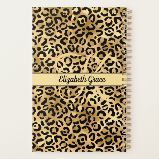 Nom du monogramme Empreinte de léopard d'or noir C (Dos)