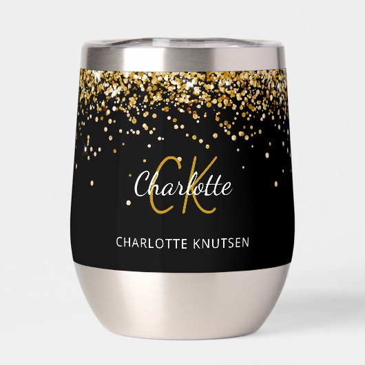 Nom du monogramme en or noir (Arrière)