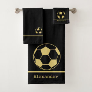 Nom du monogramme Football Football Gold Black