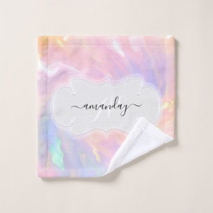 Nom du monogramme holographique Pastel Unicorn Gir