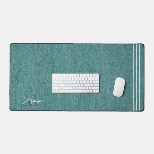 Nom du monogramme, impression de Denim Turquoise,  (Clavier et souris)