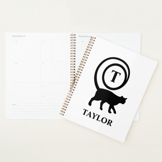 Nom du monogramme Kitty initial Chat Lover Blanc N (Devant avec enveloppe)