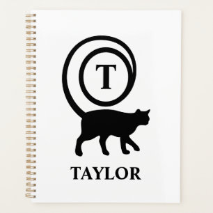 Nom du monogramme Kitty initial Chat Lover Blanc N