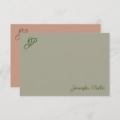 Nom du monogramme manuscrit Modèle de couleurs élé (Devant / Derrière)