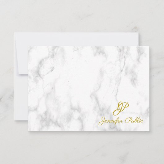 Nom du monogramme manuscrit or Marbre Modèle (Devant)