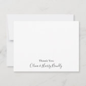 Nom du monogramme Merci Carte à note plate blanche (Devant)