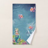 Nom du monogramme mignon Sirène (Serviette à main)