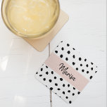 Nom du monogramme moderne | Points rose et noir Pa<br><div class="desc">Nom du monogramme moderne | Points rose et noir Pastel</div>