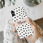 Nom du monogramme moderne | Points rose et noir Pa<br><div class="desc">Nom du monogramme moderne | Points rose et noir Pastel</div>