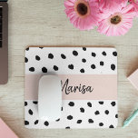Nom du monogramme moderne | Points rose et noir Pa<br><div class="desc">Nom du monogramme moderne | Points rose et noir Pastel</div>