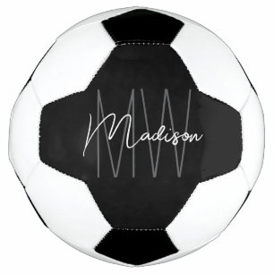 Nom du monogramme moderne Script noir blanc