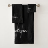 Nom du monogramme moderne Script noir blanc (En situation)
