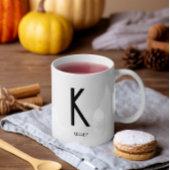 Nom du monogramme noir Café Mug blanc