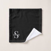 Nom du monogramme noir et blanc moderne personnali (Gant de toilette)