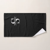 Nom du monogramme noir et blanc moderne personnali (Serviette à main)