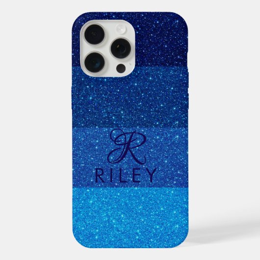 Nom du monogramme parties scintillant bleue (Verso)