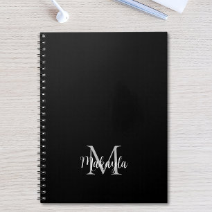 Nom du monogramme personnalisé Carnet noir