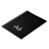 Nom du monogramme personnalisé Carnet noir (Côté gauche)